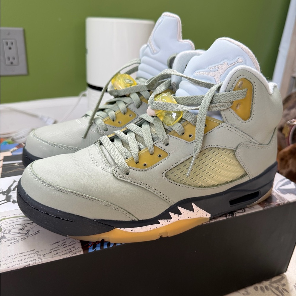 Jordan 5 Retro Men’s Sneakers - Mint Green and Mustard